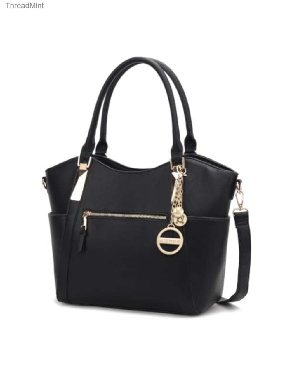 Women's PU Leather Satchel Tote Handbag with Crossbody Strap